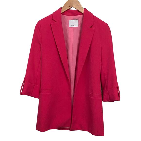 Bershka Open front Pink 3/4 Sleeve Blazer Women’s Business Office Small - Picture 1 of 8